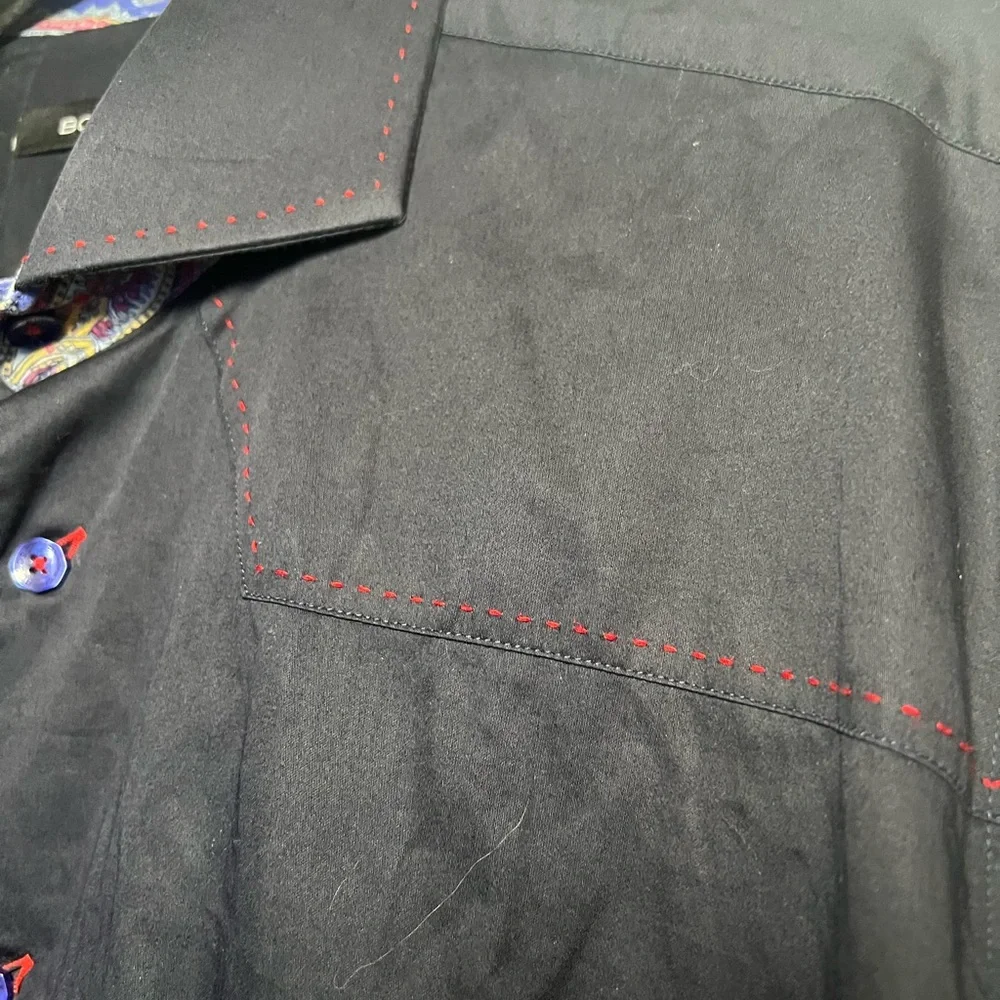 BOGOSSE men’s black Designer dress Shirt size 5 - Picture 5 of 9